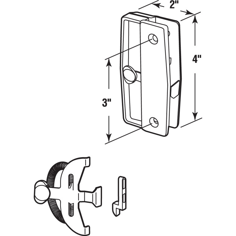 PrimeLine Black Plastic Mortise Style Screen Door Latch And Pull